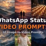 WhatsApp Status Video Prompts featured collage, 10 image to video prompts for WhatsApp status
